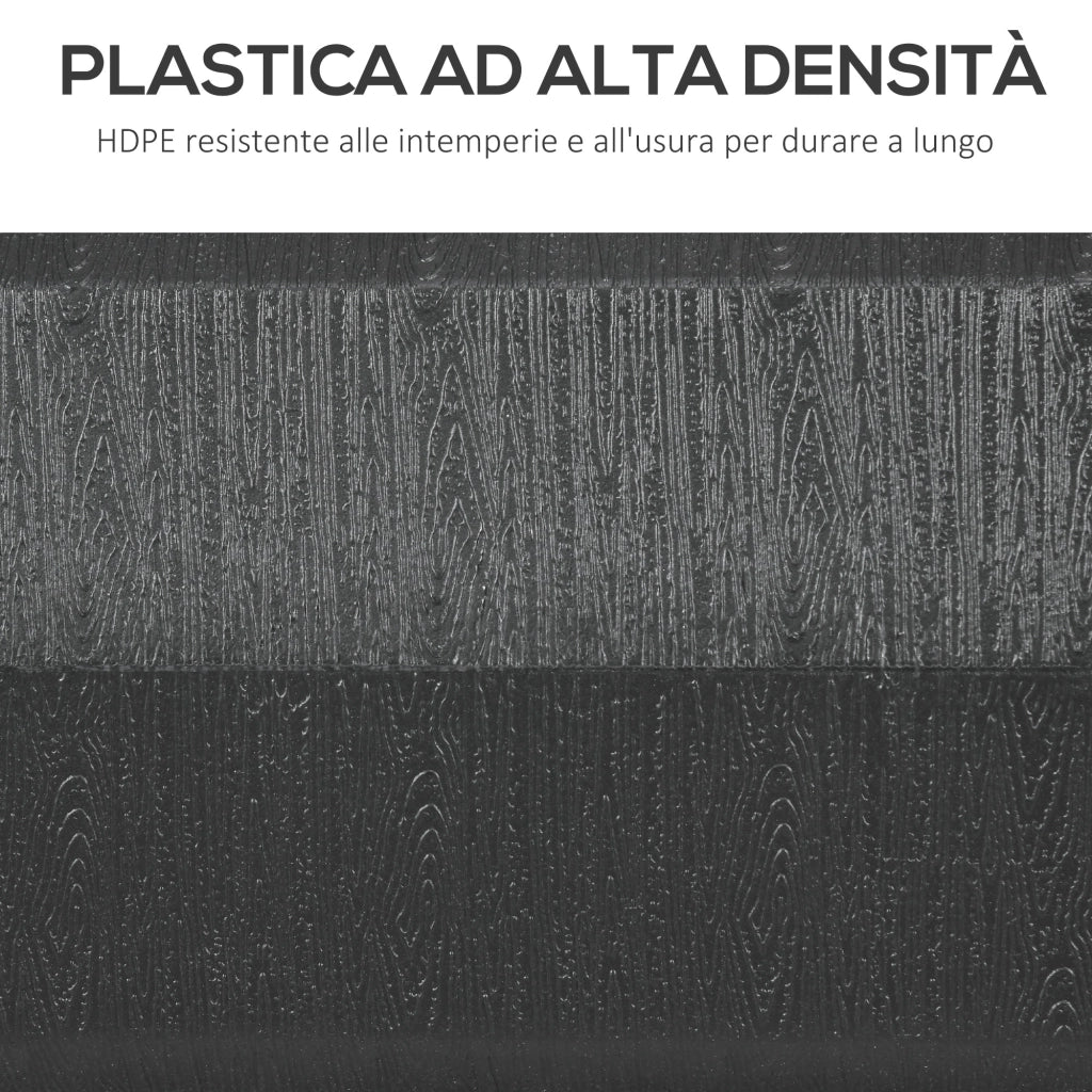 Base per Ombrellone da Giardino 3.5 m con Maniglie, in HDPE e Acciaio, 49x49x36.5 cm, Nero