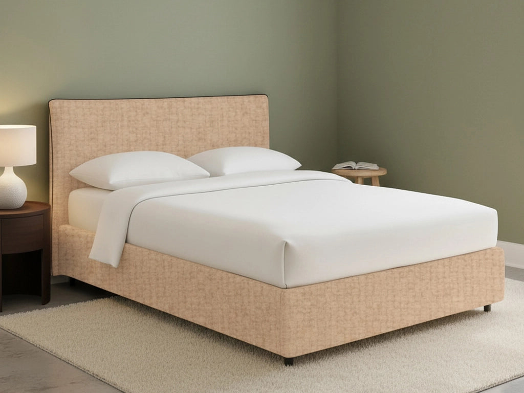 Crewe, Letto Matrimoniale Sfoderabile Made in Italy, Beige