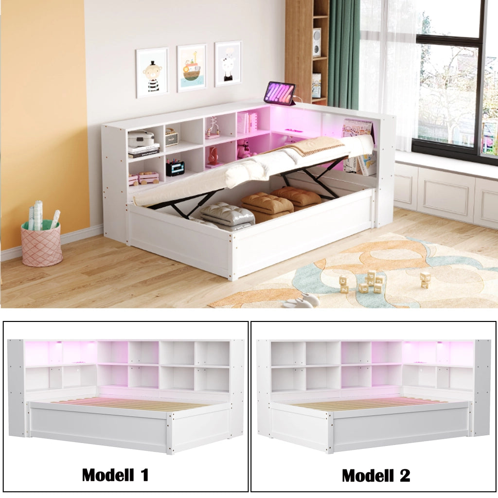 Letto sofa multifunzione legno bianco 90x200 cm