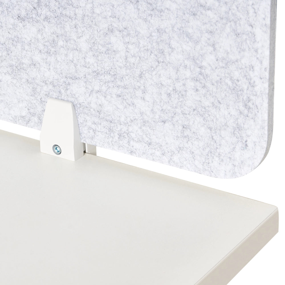 Pannello divisorio in PET per scrivania rivestito in tessuto 180 x 50 cm Grigio Morsetti di montaggio modulari Casa Ufficio