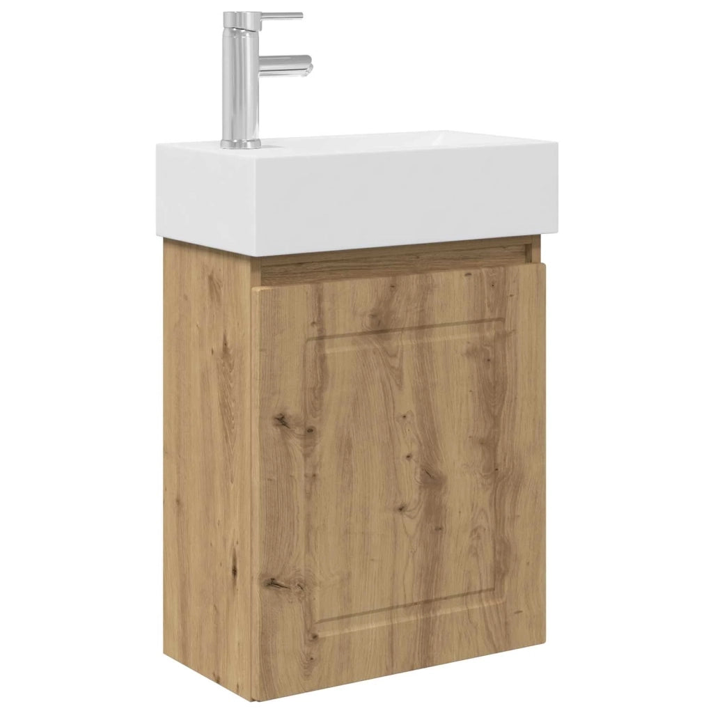 Mobile bagno con rubinetto Rovere Artigianale