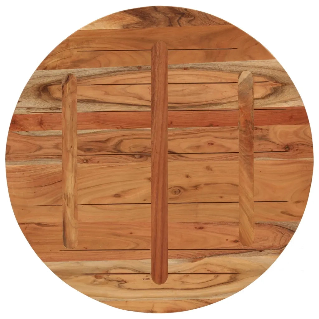 Piano per Tavolo Ã˜90x3,8 cm Rotondo in Legno Massello di Acacia