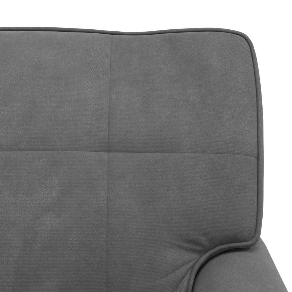 Chaise Lounge | Sedia a Sdraio con cuscino Grigio scuro 91 x 157 x 91 cm Velluto CFW6791386