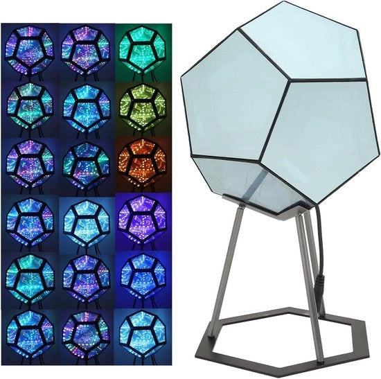 Luce da Gioco a Decadramma - Lampada da Scrivania a LED con Colori Modulabili - Luce da Tavolo con Fonte di Luce a Decadramma - Illuminazione Ambientale Unica per la Notte - Lampada per Camera da Letto e Decorazione per la Sala da Gioco