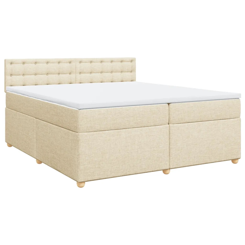 Giroletto a Molle con Materasso Crema 200x200 cm in Tessuto 3289106
