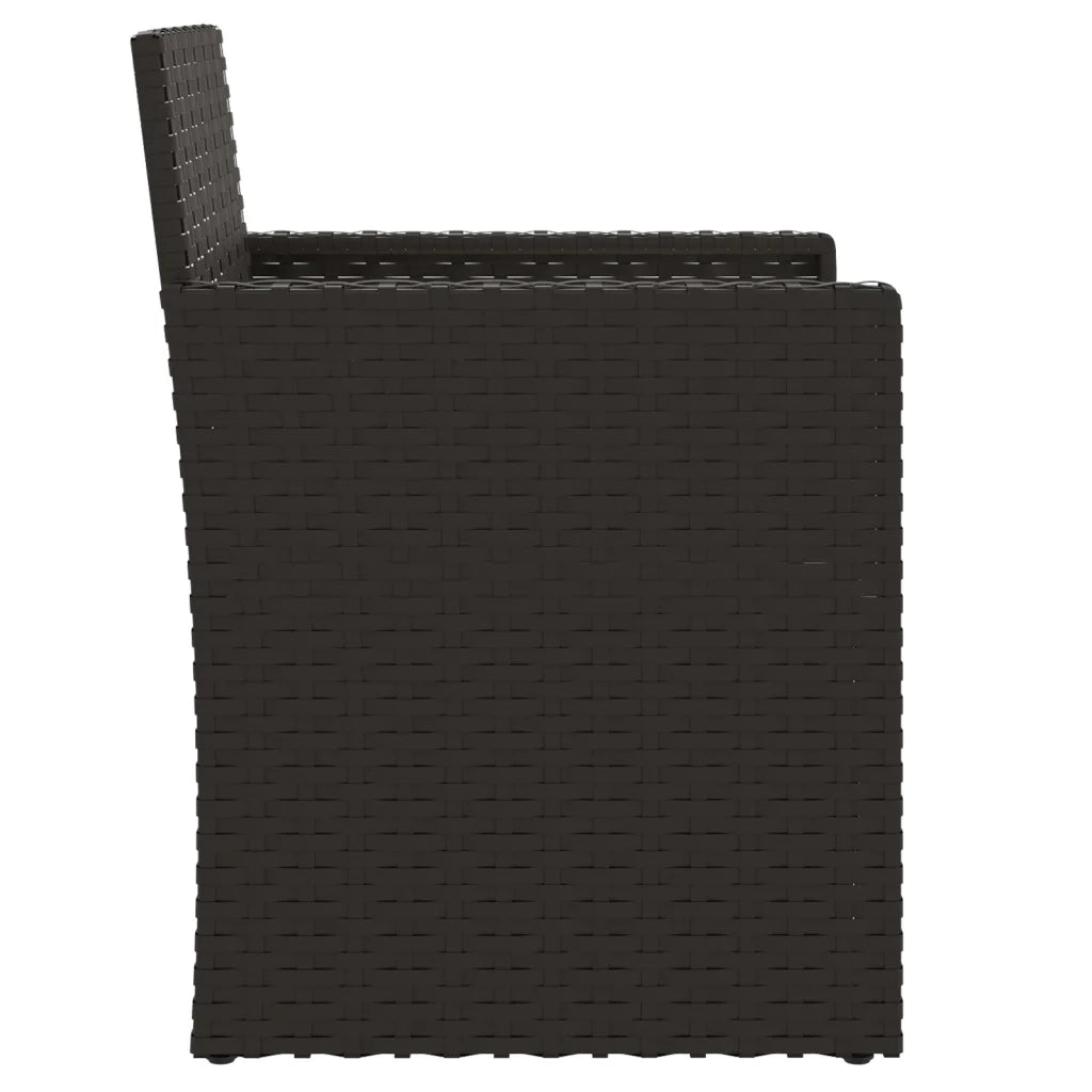 Poltrona da Giardino con Cuscino Nero in Polyrattan CFW3701974