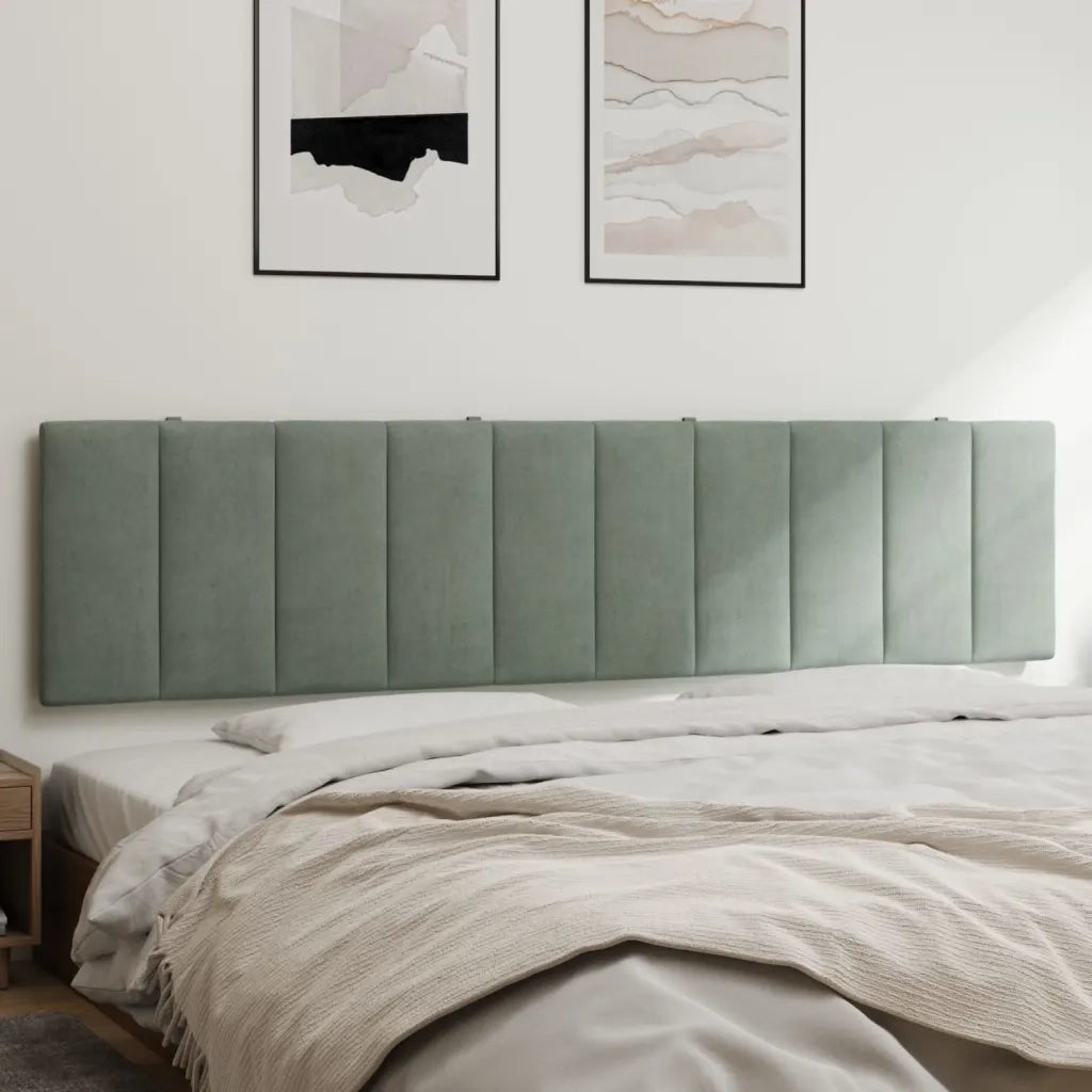 Cuscino Testiera Hanko Grigio Chiaro 200 cm in Velluto 374689