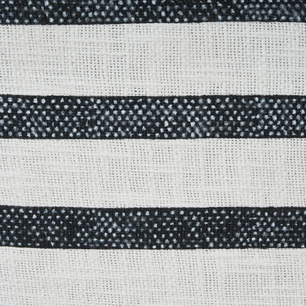 Cuscino da terra in cotone bianco e nero 45 x 45 x 20 cm con motivo a righe in tessuto quadrato Pouf da seduta
