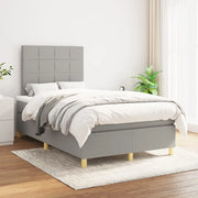 Giroletto a Molle con Materasso Grigio Chiaro 120x200cm Tessuto 3142321