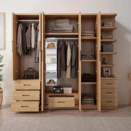 Organizzatore per abbigliamento Opaca mensola Opaca cassettiera appesa con 6 contenitori per tessuti Cassettiera appesa per camicie e maglioni Abbigliamento Grigio 20 cm