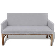 Divano con cuscino imbottito 140 x 65 x 85 cm tessuto rubberwood grigio chiaro 02_0020274