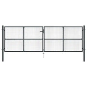 Cancello da Giardino in Rete di Acciaio Zincato 400x125 cm Grigio 145778