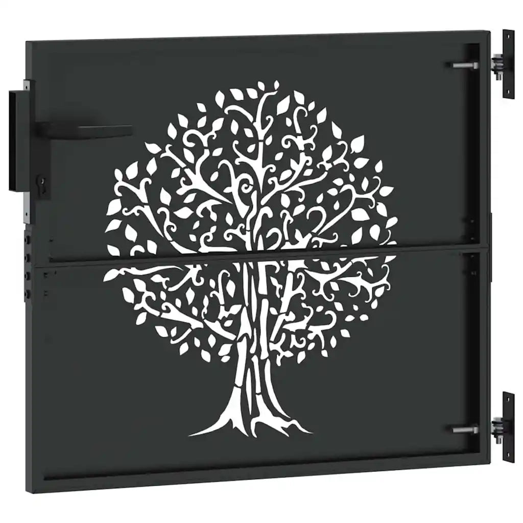 Cancello da giardino con blocco Nero 85 x 100 cm 42015859