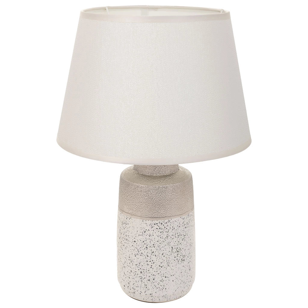 Lampada da tavolo in ceramica argento 12,5x12,5x30,5h