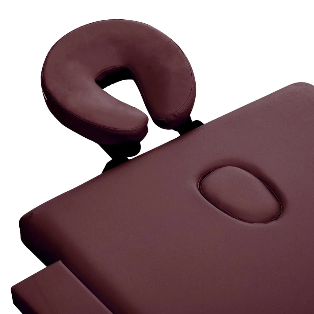 Lettino da massaggio pieghevole 2 sezioni legno viola vino 02_0001819