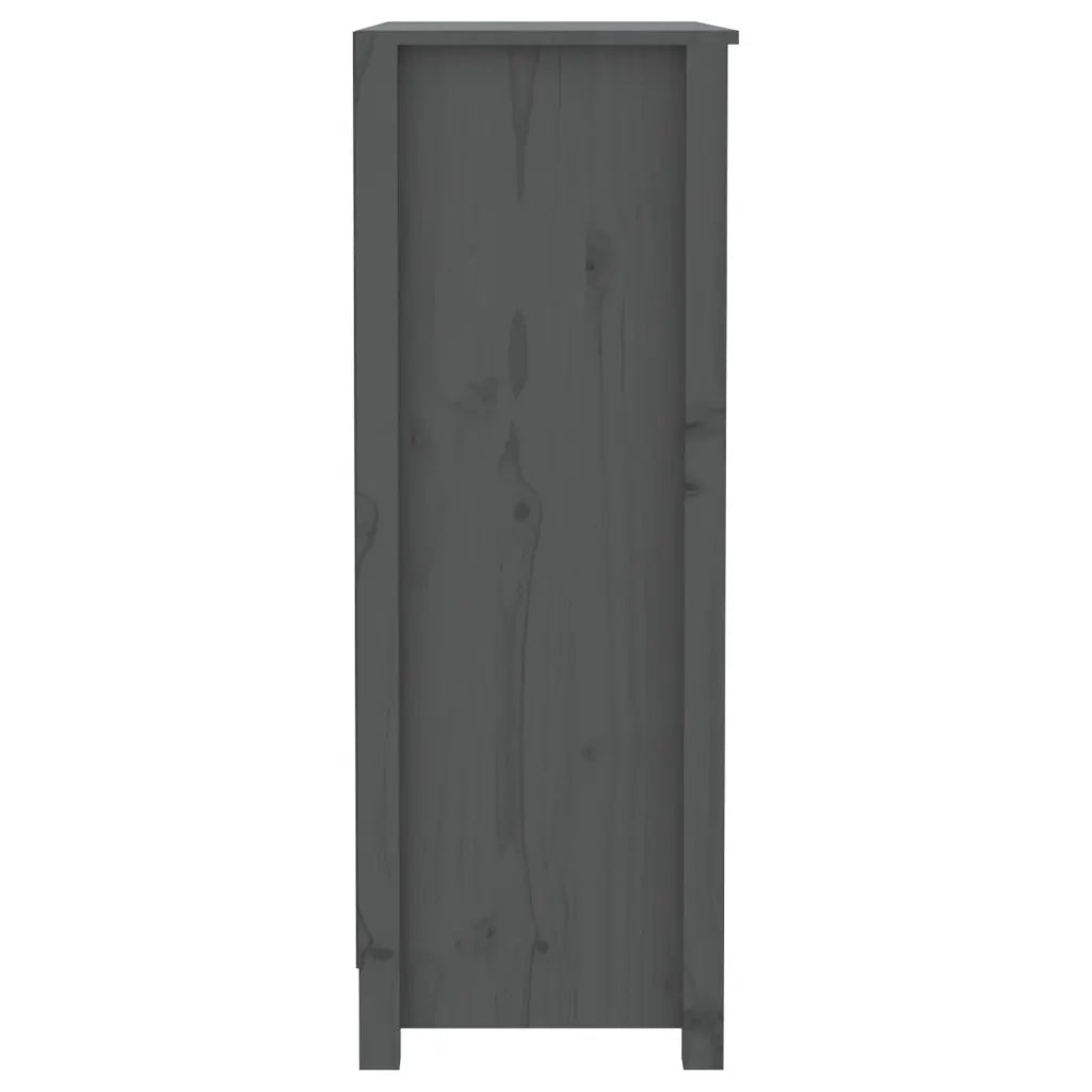 Libreria Grigia 80x35x97 cm in Legno Massello di Pino 821681