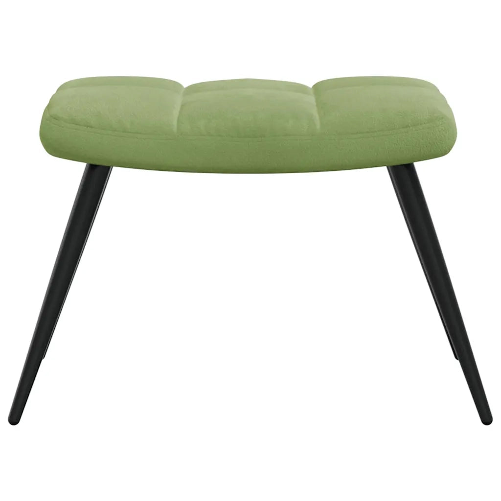 Divano Sedia-Poltrona Relax con Poggiapiedi Verde Chiaro in Velluto 222633