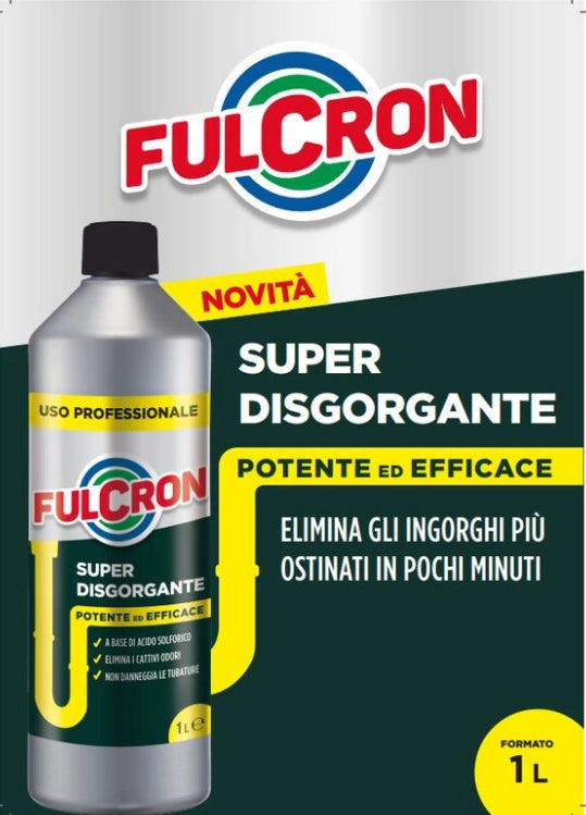 DISGORGANTE LIQUIDO PROFESSIONALE PER TUBATURE 'FULCRON' lt 1 - 6 pezzi AREXONS