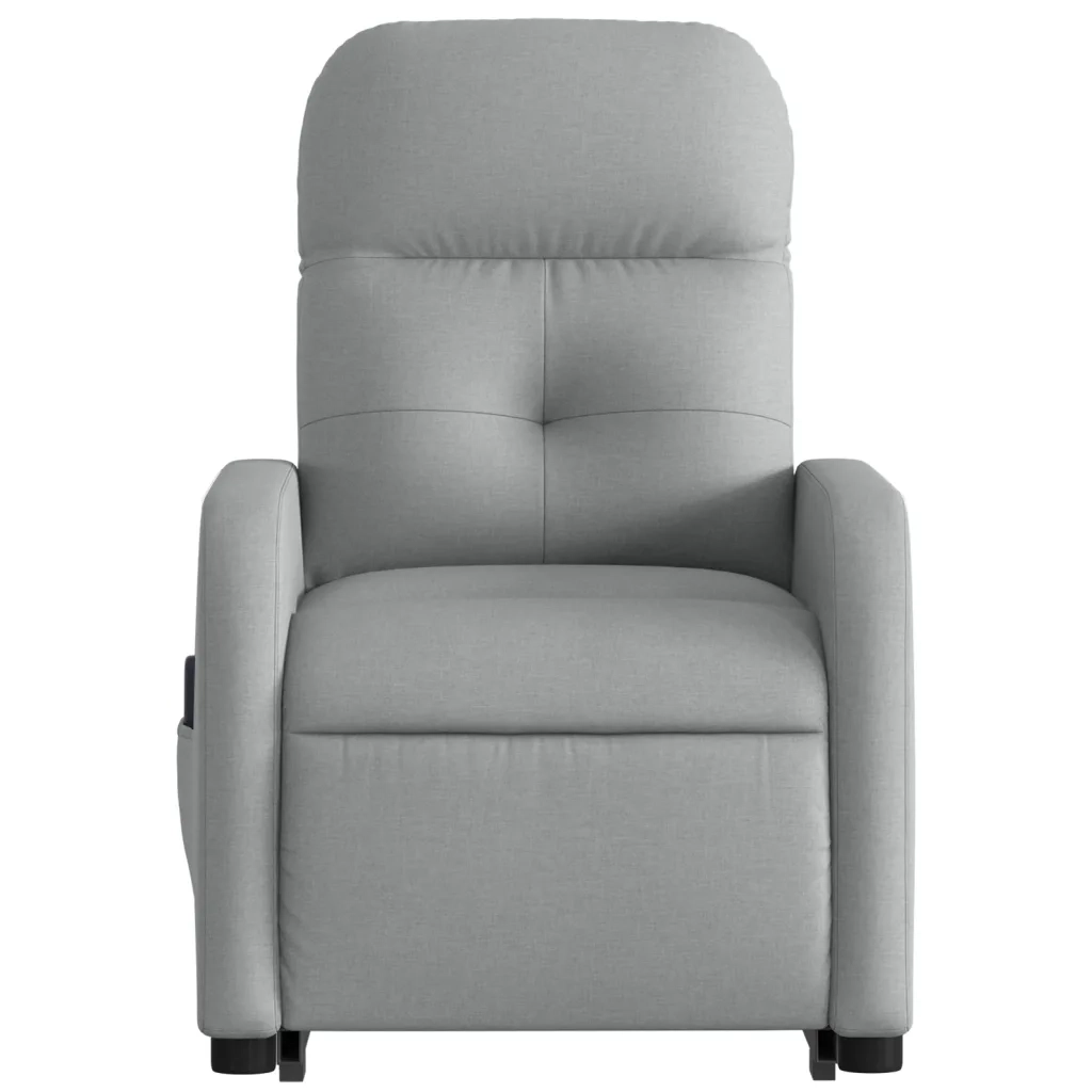 Poltrona | Sedia Relax Alzapersona Massaggi Reclinabile Grigio Chiaro Tessuto