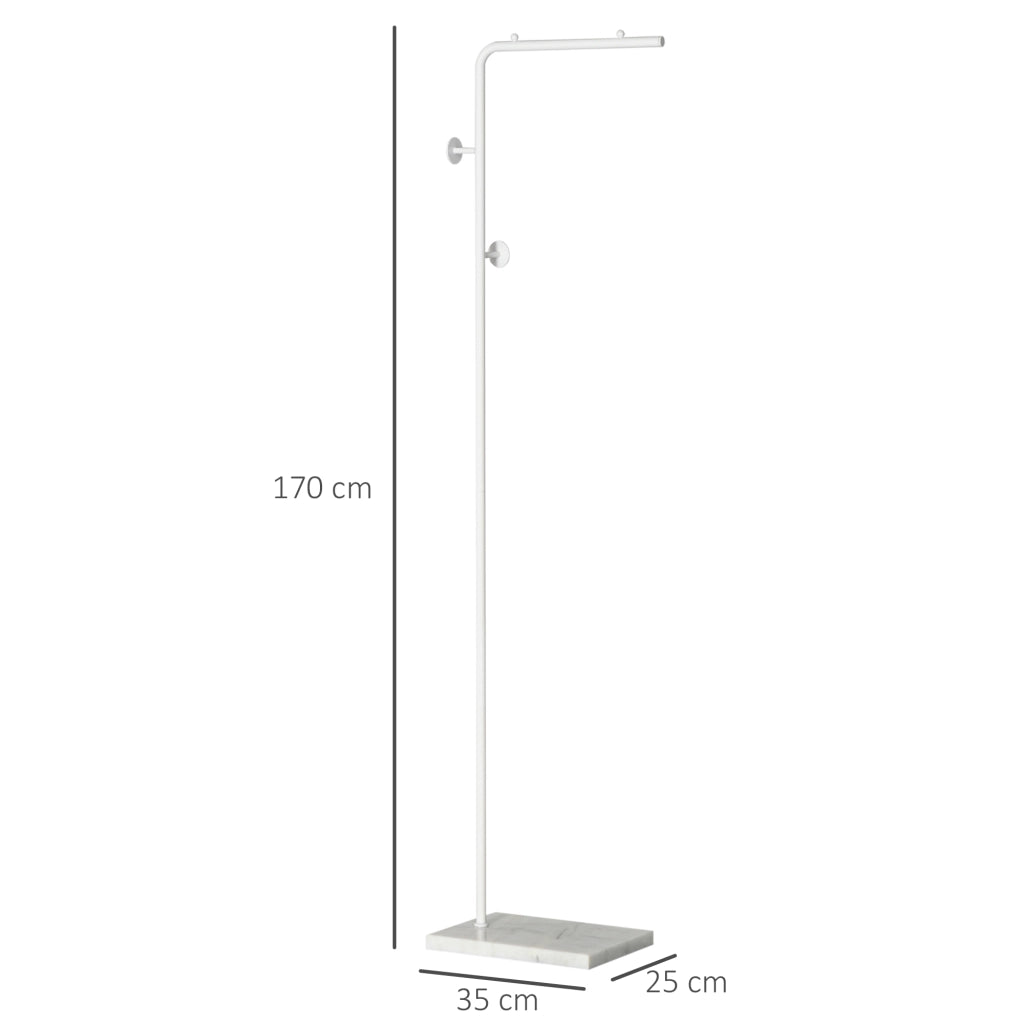 Appendiabiti a muro con base marmo e ganci metallo ¨C zephmum ¨C 35x25x170 cm bianco