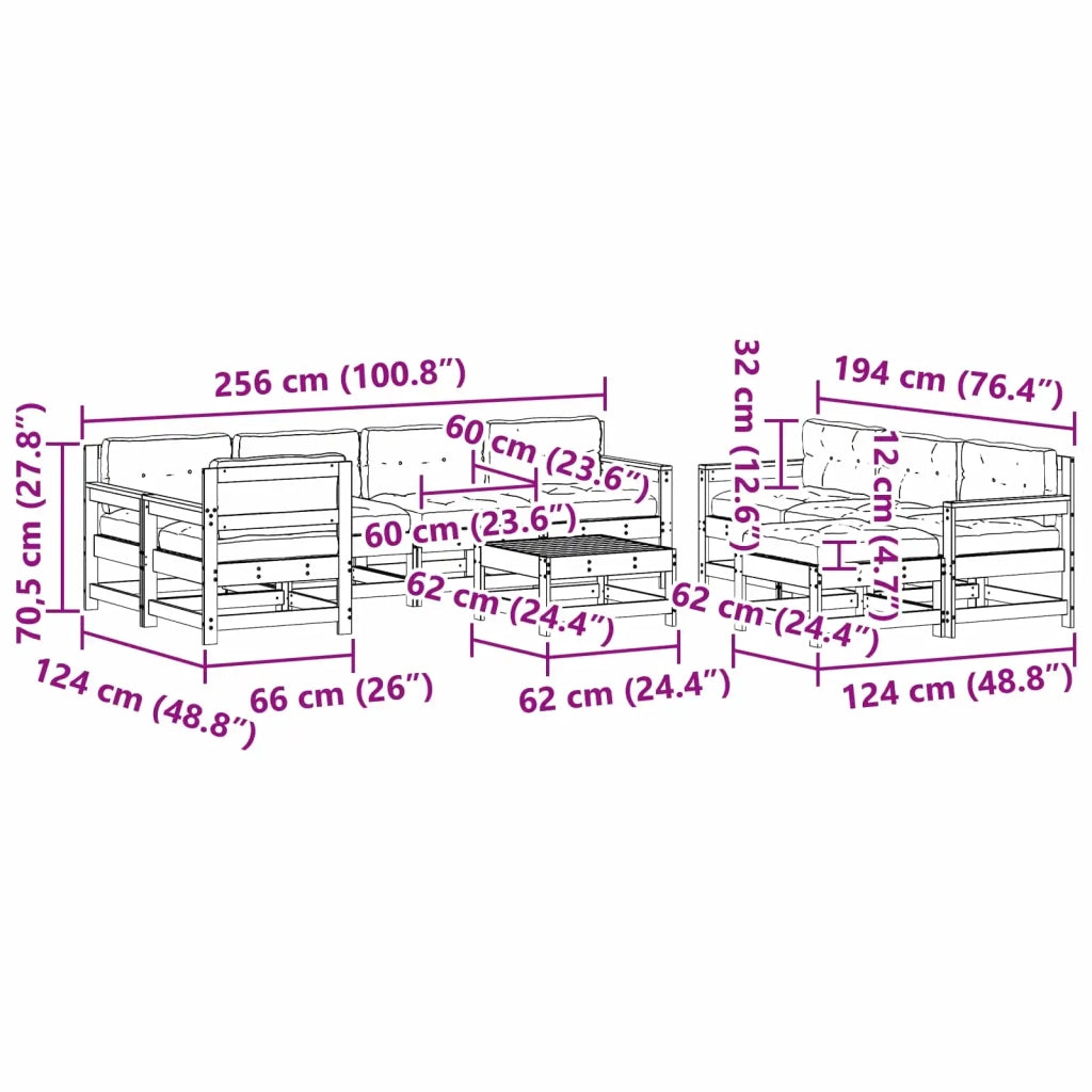 Set Lounge da Giardino 10 pcs Marrone Cerato