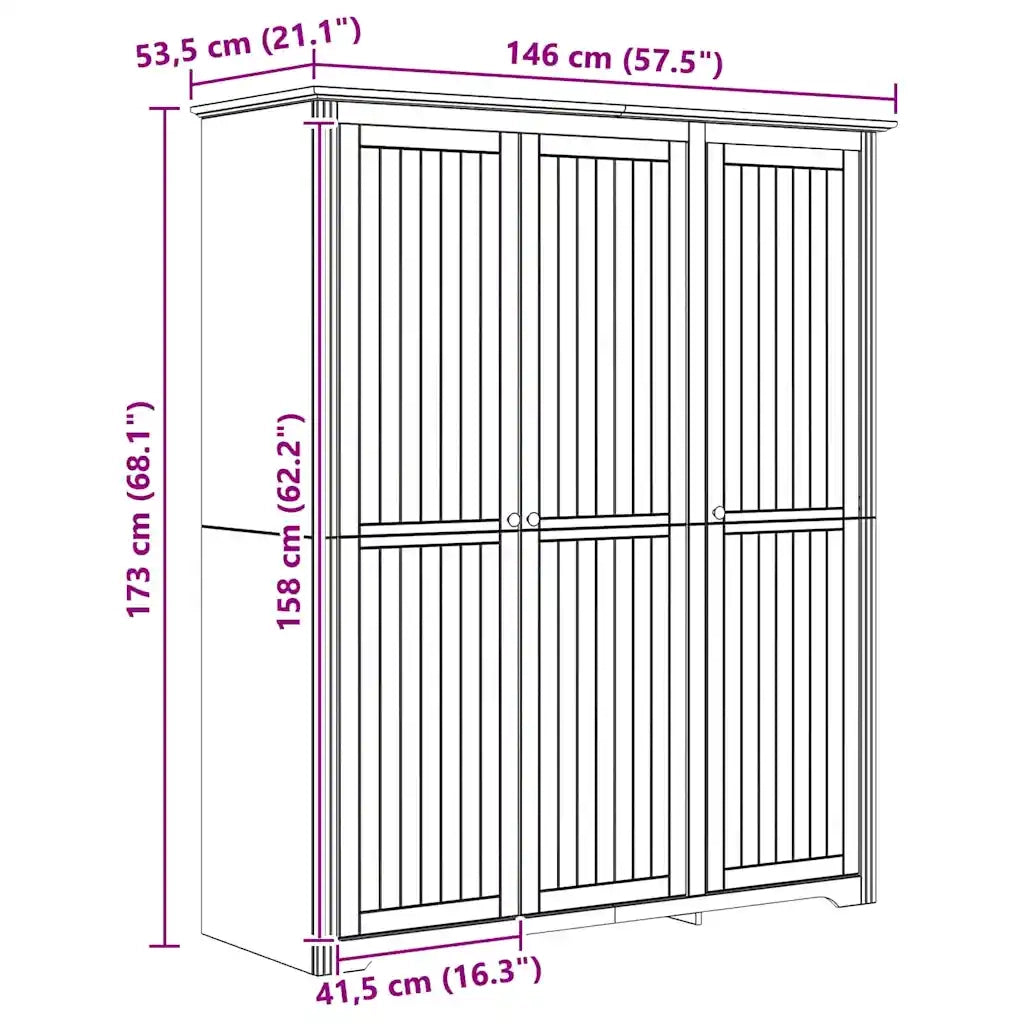 Guardaroba con porta BODO Marrone miele 146 x 53,5 x 173 cm 42023481