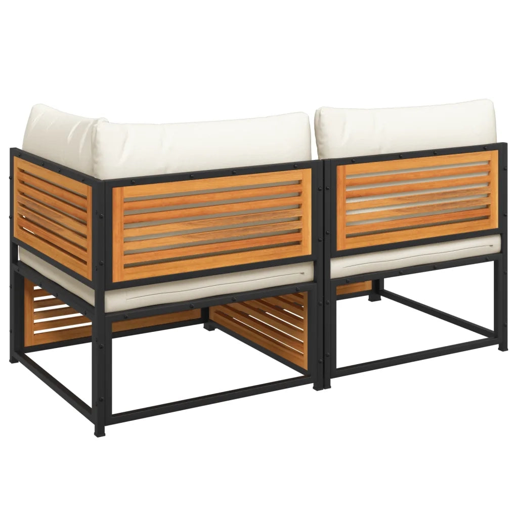 Divano da Giardino con Cuscini 2 Posti-Sofa da giardino Legno Massello di Acacia 483884