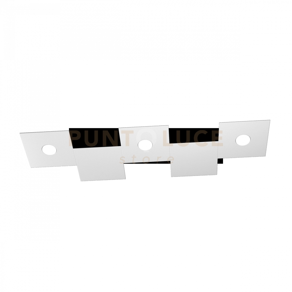 ECCENTRIC APPLIQUE-PLAFONIERA 3 LUCI + 2 DECORATIVO GRIGIO 1156-3L2D-GR