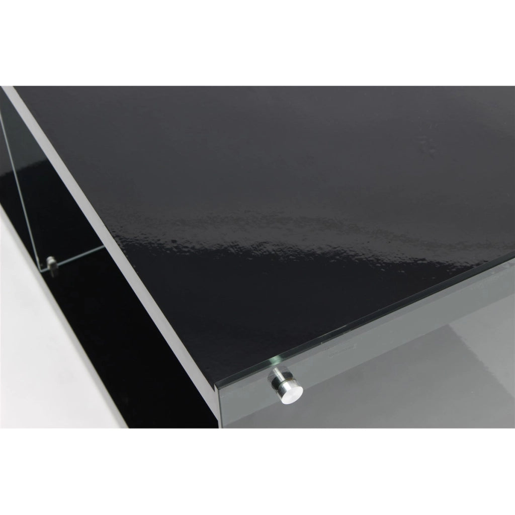 Mobile Porta TV Elementary in Vetro e MDF Nero