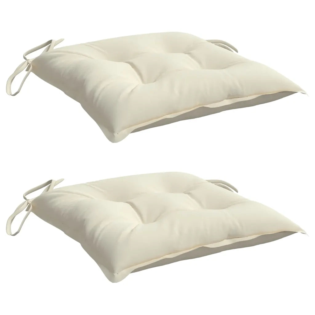 Cuscini per Sedia 2pz Bianco Crema 40x40x7 cm in Tessuto Oxford