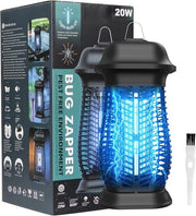 Insecticida elettrico 20W con luce UV e lampada per zanzare 4000V per interni ed esterni - Sicuro e senza chimica