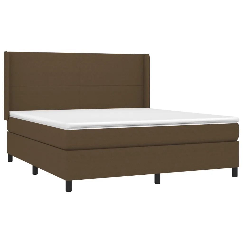 Letto a Molle Materasso e LED MarroneScuro 180x200cm in Tessuto cod mxl 71254