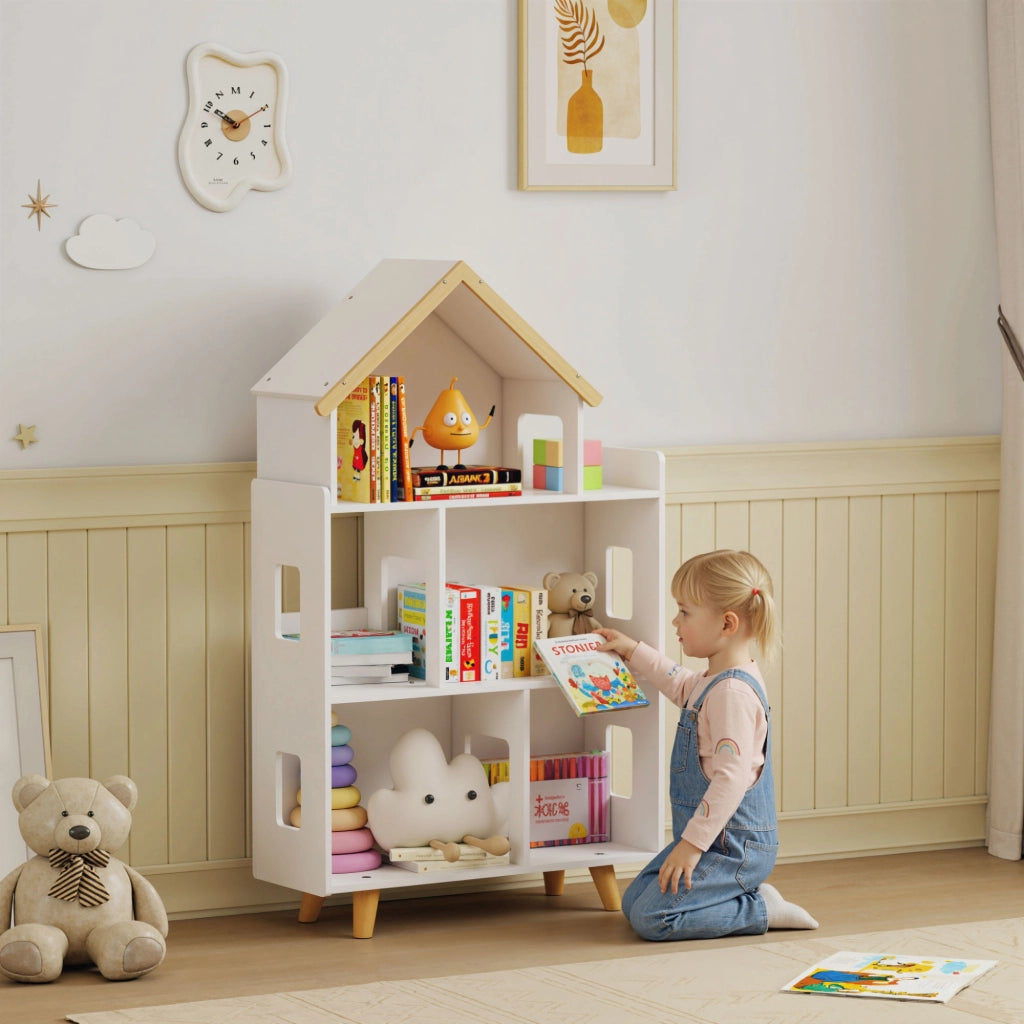 Scaffale per giocattoli bambini ¨C zephmum ¨C 65x25x108,5 cm bianco