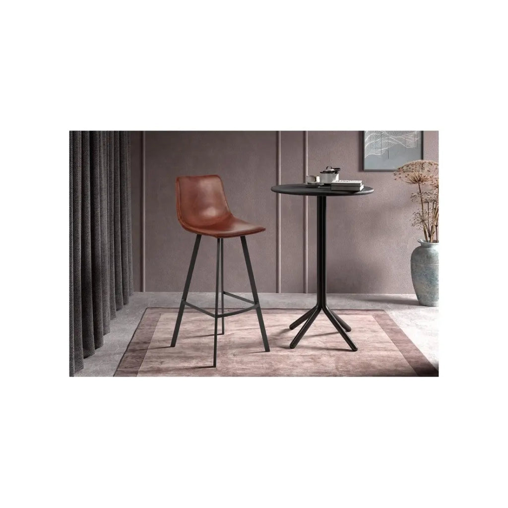 Sedia da banco OZON – PU cognac – H108 x L45 x P49 cm