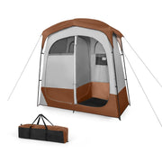 Tenda da doccia da campeggio in 2 pezzi 210 x 107 x 210 cm resistente alle intemperie con spazio interno atmosfera accogliente in poliestere colore caffè 20_0014288