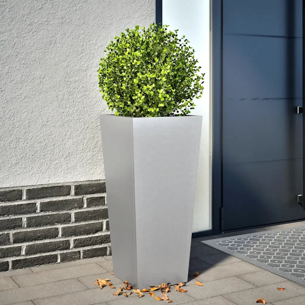 Fioriera da Giardino-Vaso da Esterno 35x35x75 cm in Acciaio Zincato
