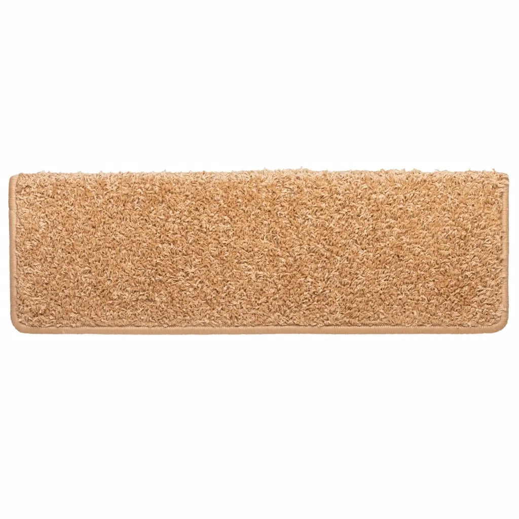 Tappetini per scale 10 pz 65x21x4 cm Beige Bordo rettangolare 149819