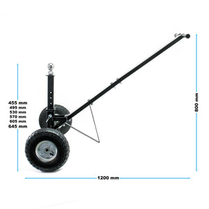 Carrello sposta rimorchio roulotte regolabile in altezza max 270 kg Aiuto di manovra