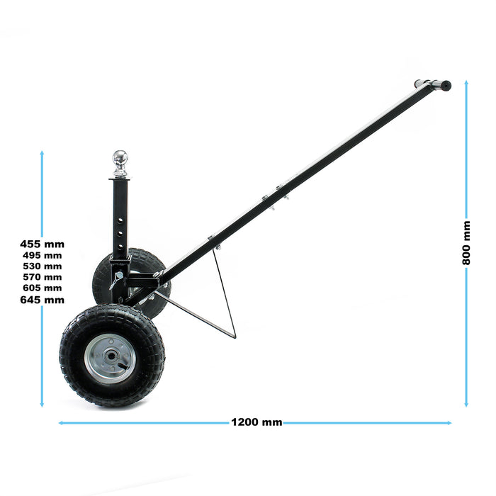 Carrello sposta rimorchio roulotte regolabile in altezza max 270 kg Aiuto di manovra