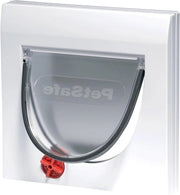 Porta gatti 4 vie con chiusura a chiave facile da installare porta per animali robusta per gatti - (Tunnel non incluso) Bianco