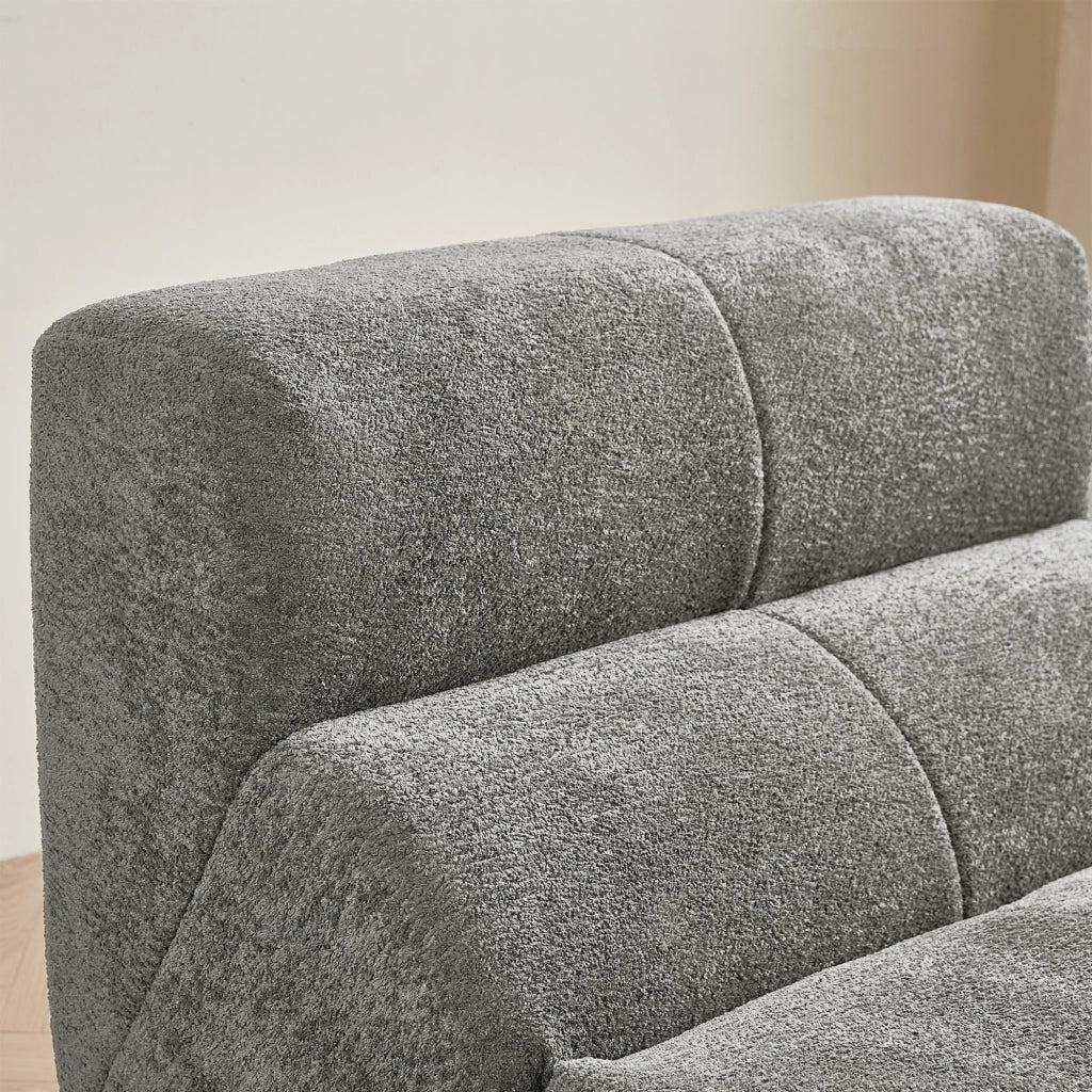 Poltrona con design ergonomico e seduta in schiuma ad alta densita in velluto - grigio chiaro - 94×110×79 cm