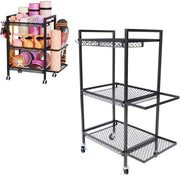 Supporto per Peso Multifunzionale con 3 Strati - Design Spaziale - Spazio di Stoccaggio - Ruote di Rotolamento - Risparmio di Spazio - Supporto Fitness