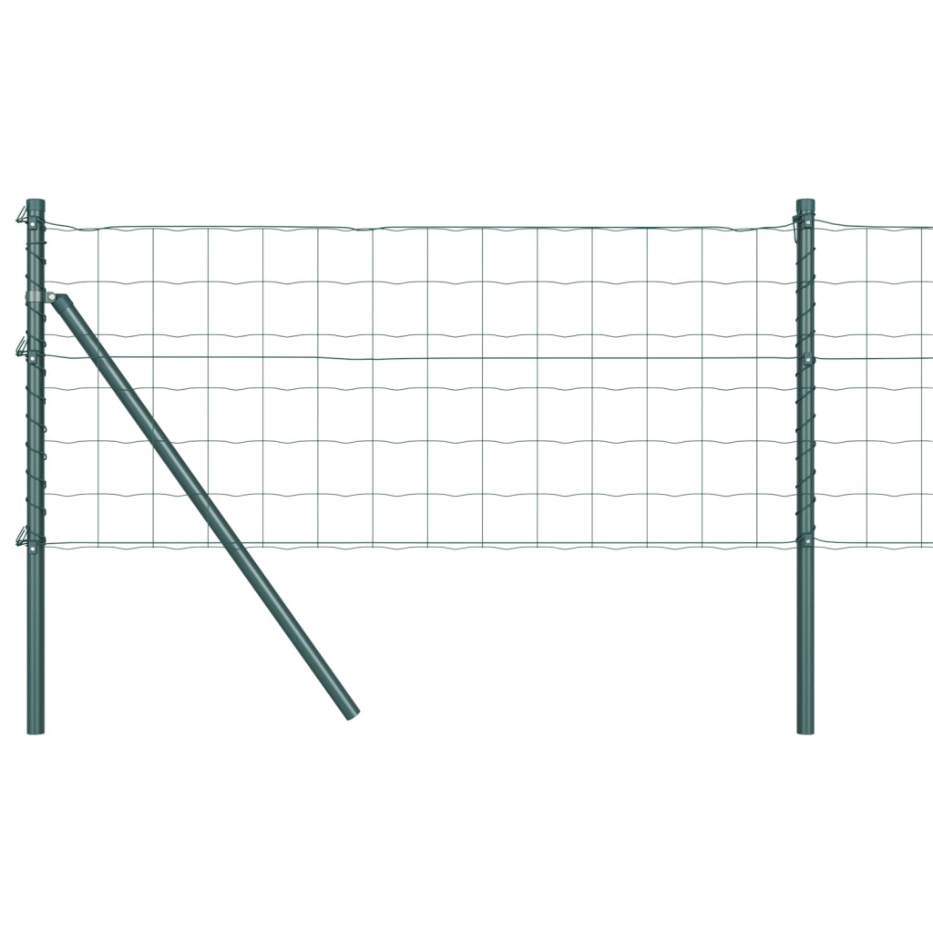 Euro Fence con 7 pali 0.6x10 m Acciaio zincato Verde