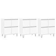 Credenze 3 pz | Madia | Buffet da pranzo | Armadio da pranzo Bianco in Legno Multistrato
