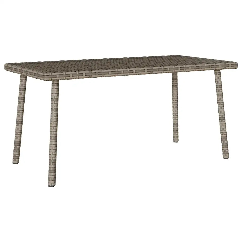 Tavolino da Giardino | Tavolino da esterno Rettangolare Grigio 80x40x37 cm Polyrattan