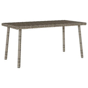 Tavolino da Giardino | Tavolino da esterno Rettangolare Grigio 80x40x37 cm Polyrattan