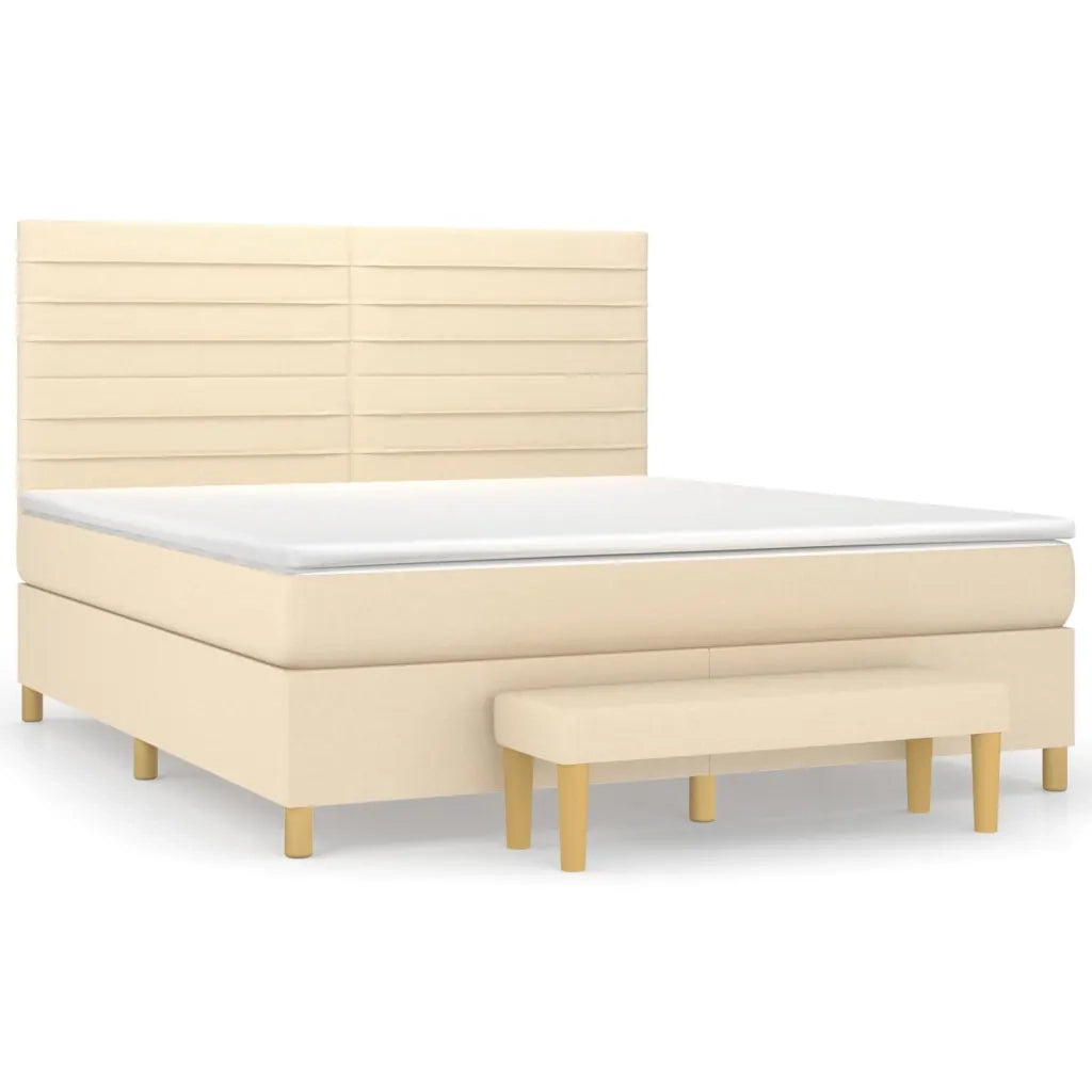 Giroletto a Molle con Materasso Crema 160x200 cm in Tessuto 3137250