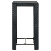 Tavolo da Bar da Giardino Nero 60,5x60,5x110,5 cm Polyrattan 45871
