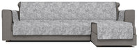 Copridivano con Penisola Destra Seduta 190 cm in Poliestere e Cotone Grigio Scuro
