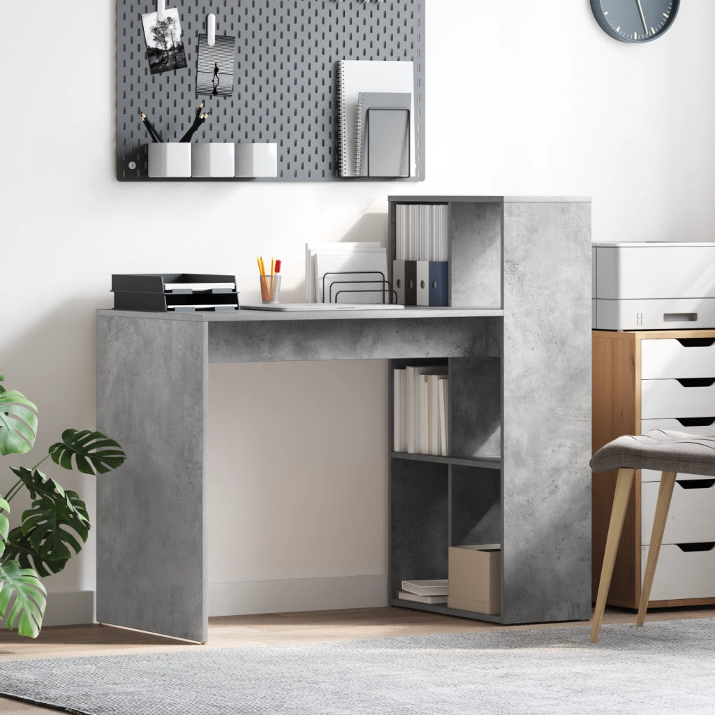 Scrivania da Scrittura Grigio in Cemento Legno ingegnerizzato Media